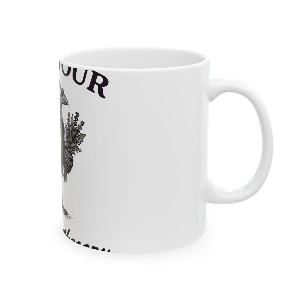 Blackbird Remedy Mug Halloween Macabre Gift Women Classic Mug Cure Mug Horror Fan Gothic Mug Dark Graphic Line Art Remedy Flasks