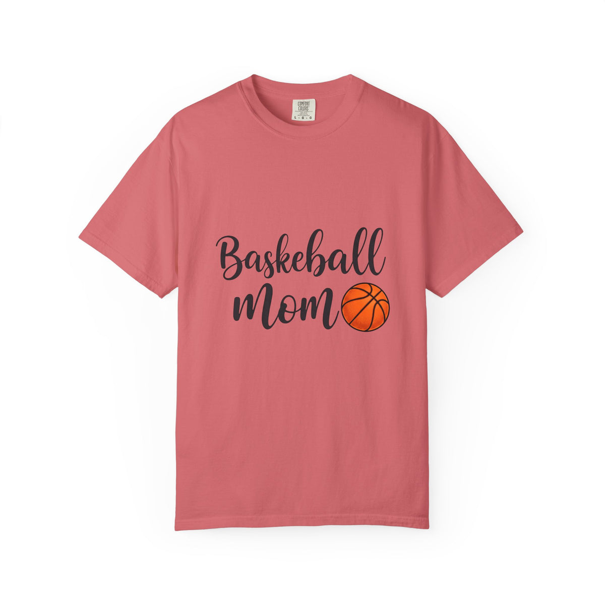 Basketball Graphic T-Shirt Moms Sports Gift Women Script T-Shirt Hoop T-Shirt Mom Fan Calligraphy T-Shirt Athlete Graphic Modern Sports Ball T-Shirt