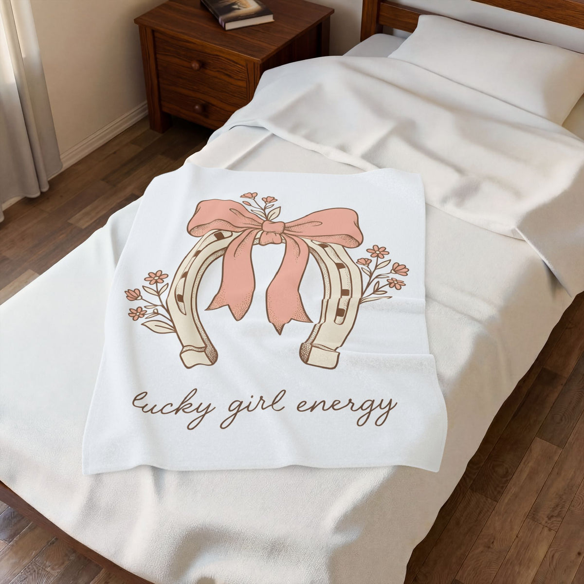 Horseshoe Bow Blanket Cowgirl Ranch Gift Women Tribal Blanket Horseshoe Blanket Rodeo Fan Celtic Blanket Ranch Graphic Classic Blossom Blanket