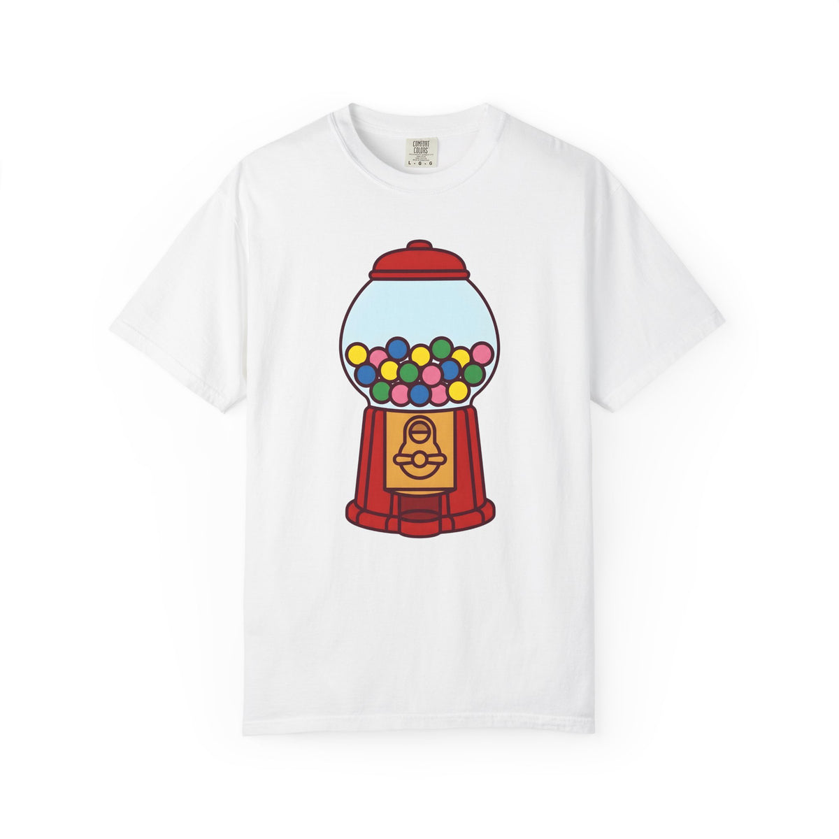 Gumball Dispenser T-Shirt Cute Classic Gift Women Cartoon T-Shirt Gumball Machine T-Shirt Adorable Fan Comic T-Shirt Retro Graphic Doodle Candy