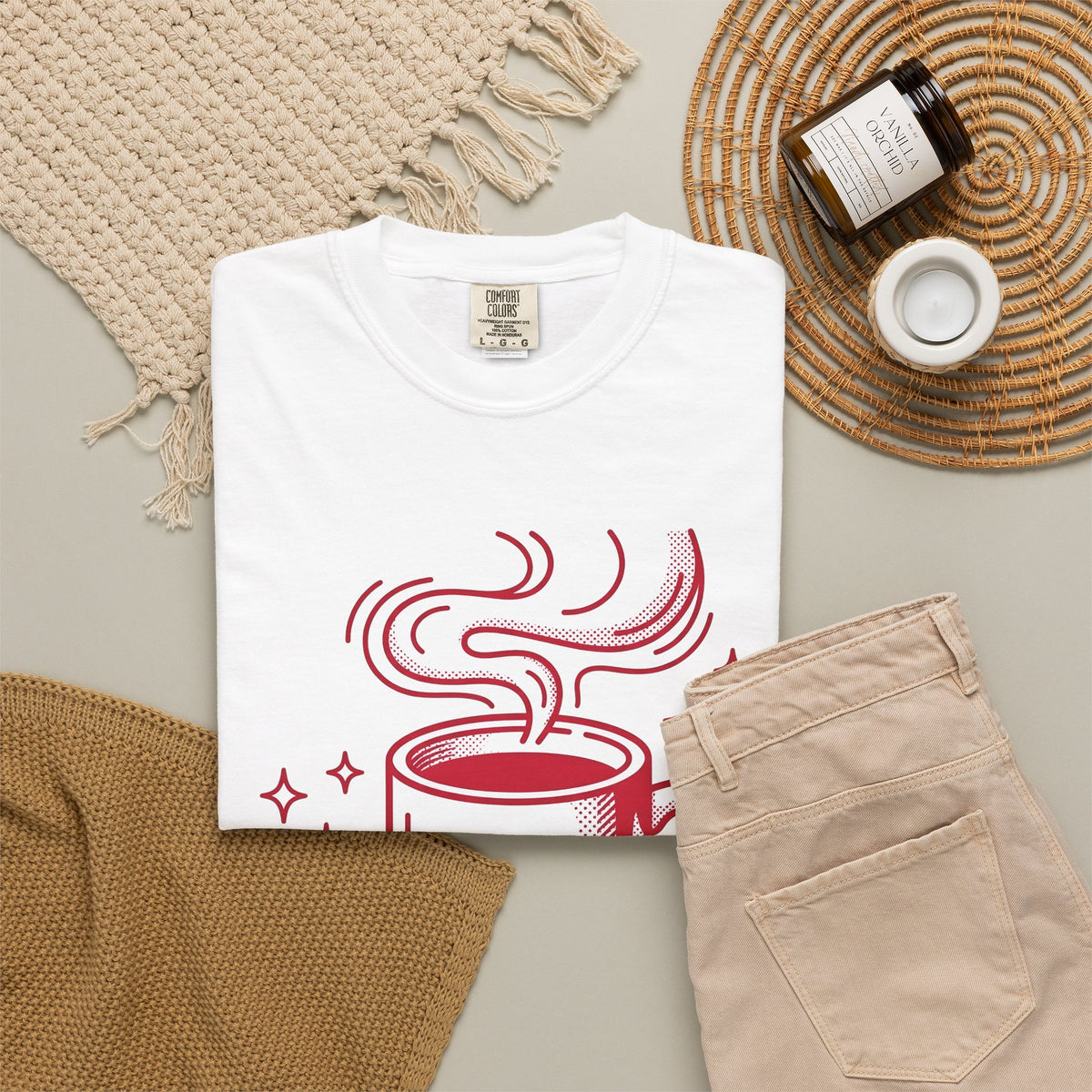 Coffee Cup T-Shirt St. Valentine's Day Coffee Gift Women Pop Art T-Shirt T-Shirt T-Shirt Valentine Fan Pop Art T-Shirt Coffee Design Retro Stars T-Shirt