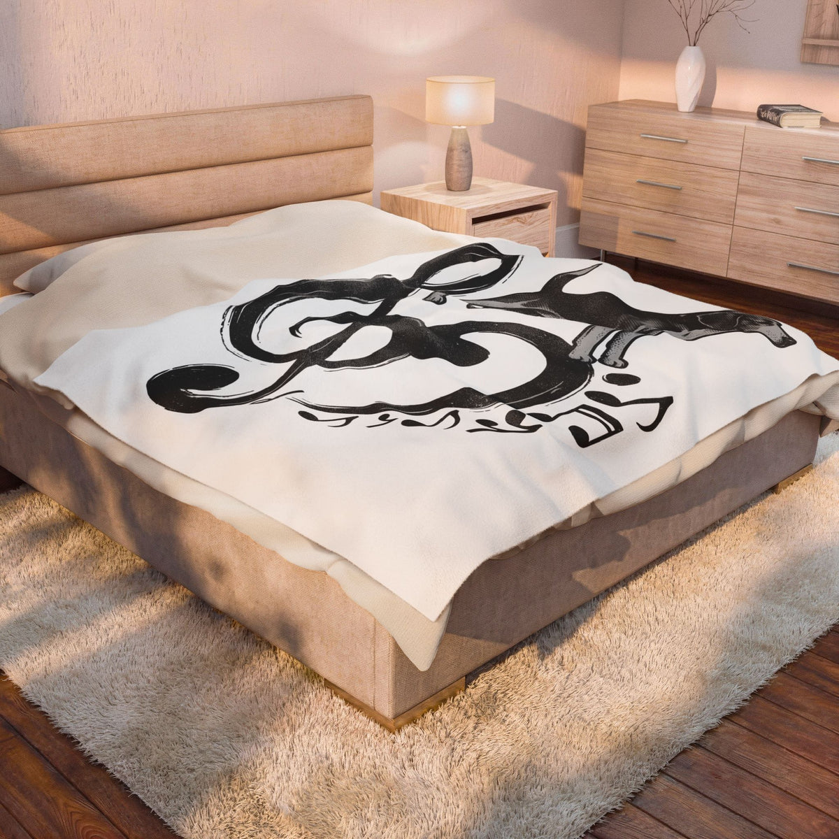 Beagle Pet Blanket Dog Sound Gift Women Classic Blanket Hound Blanket Dog Fan Puppy Blanket Music Graphic Doodle Note Symbols Blanket