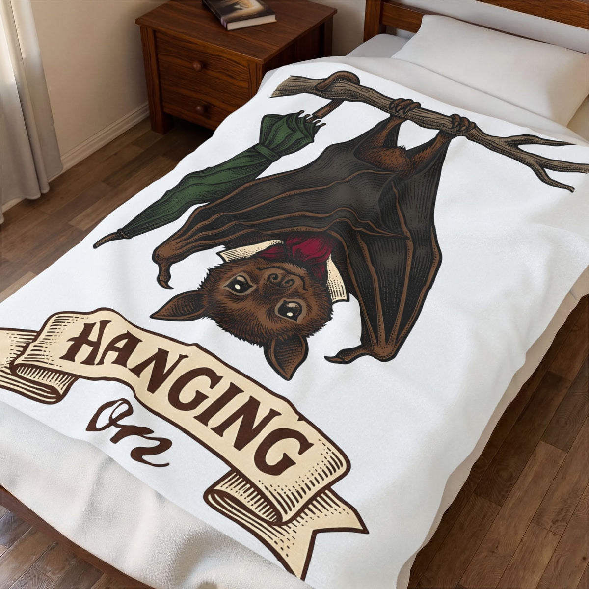 Bat Clipart Blanket Funny Creature Gift Women Doodle Blanket Bat Blanket Humor Fan Cartoon Blanket Beast Graphic Classic Parasol Blanket