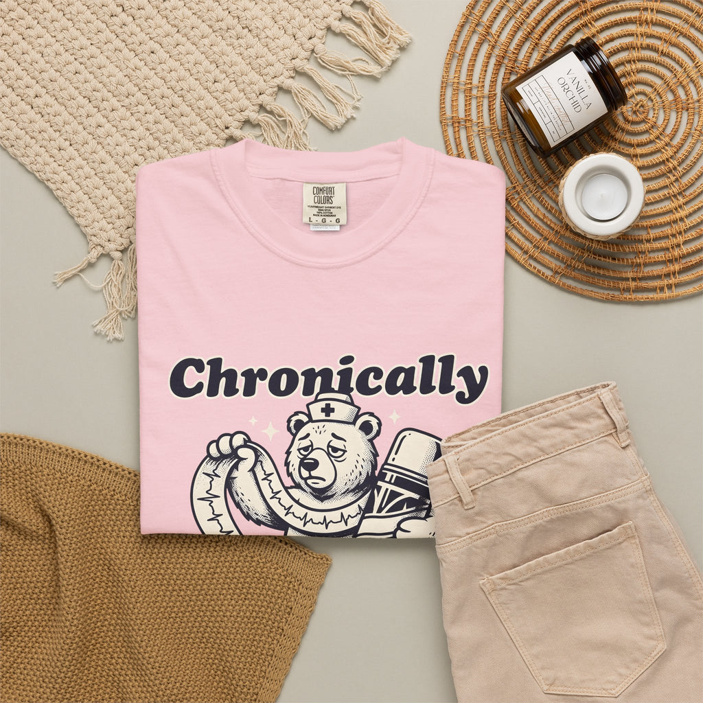 Nurse Bear T-Shirt Nurses Humor Gift Women Vintage T-Shirt Teddy Bear T-Shirt Nursing Enthusiast Retro T-Shirt Funny Graphic Hand Drawn Coffee T-Shirt