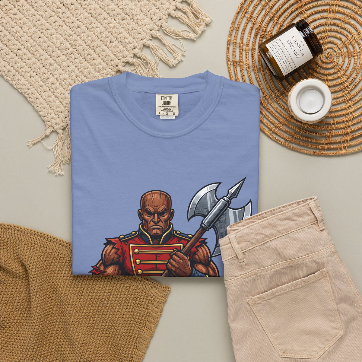 Wooden Soldier T-Shirt Christmas Festive Gift Women Sketch T-Shirt Tin Soldier T-Shirt Holiday Fan Drawing Graphic T-Shirt Hand Drawn War Axe