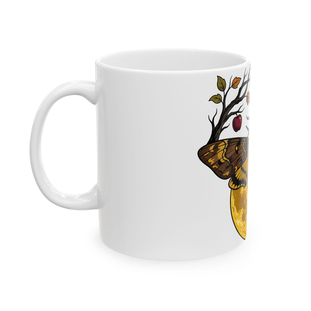 Moth Skull Mug Halloween Horror Gift Women Retro Mug Insect Mug Horror Fan Creepy Mug Macabre Graphic Sketch