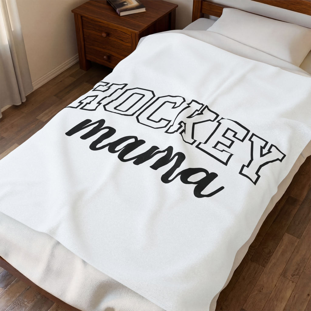 Varsity Lettering Blanket Moms Puck Sport Gift Women Thick Blanket Letterman Blanket Mom Fan Bold Blanket Hockey Graphic Classic Team Mom Blanket