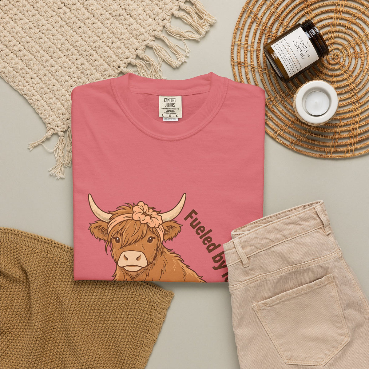 Highland Bull T-Shirt Moms Espresso Gift Women Adorable T-Shirt Highland Cattle T-Shirt Motherhood Fan Cute T-Shirt Coffee Graphic Retro Hair Tie