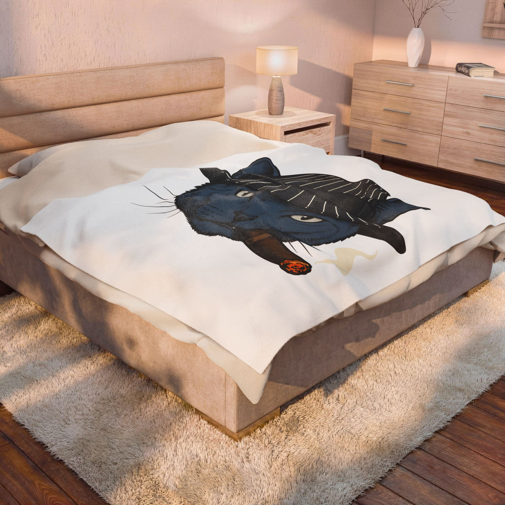 Cat Bonnet Blanket Cat Satire Gift Women Antique Blanket Headgear Blanket Feline Fan Vintage Blanket Parody Graphic Line Art Stogie Blanket