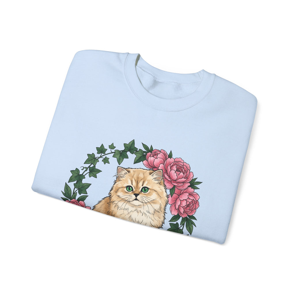 Longhair Cat Cat Blossoms Gift Acrylic Maine Coon Cat Fan Feline Floral Ink Floral Sweatshirt