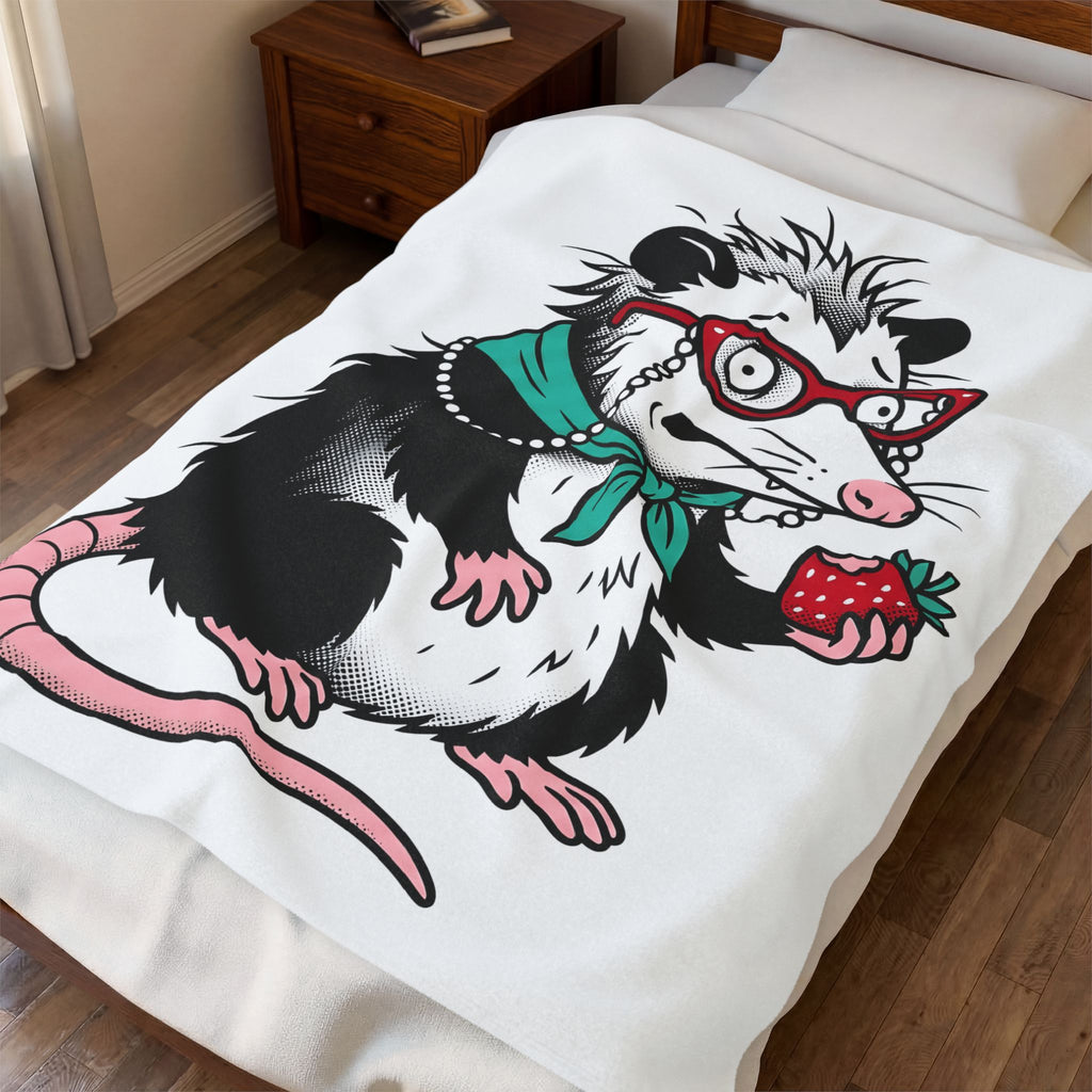 Opossum Possum Wildlife Gift Comic Possum Opossum Fan Opossum Wildlife Blanket