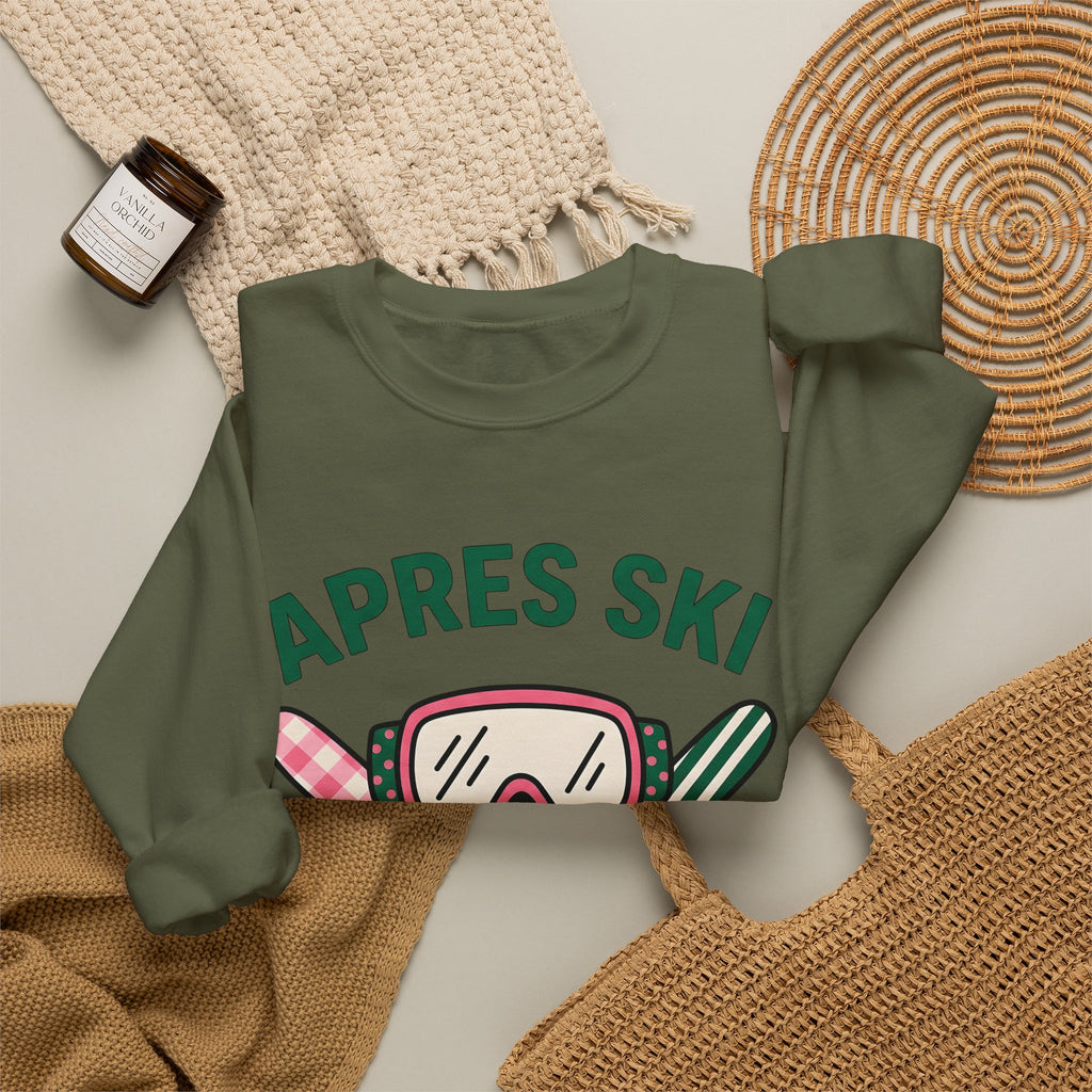 Ski Goggles Sweatshirt Skiing Winter Gift Women Cartoon Sweatshirt Snow Goggles Sweatshirt Snowboarder Enthusiast Comic Sweatshirt Frost Graphic Retro Crossed