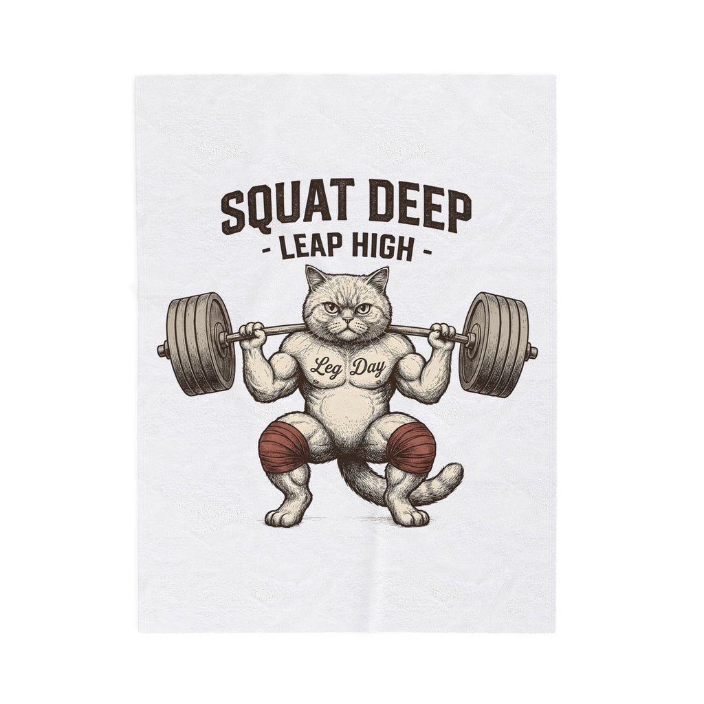 Muscular Cat Blanket Cat Fitness Gift Women Vintage Blanket Kitty Blanket Cat Fan Retro Blanket Workout Graphic Hand Drawn Barbell Blanket