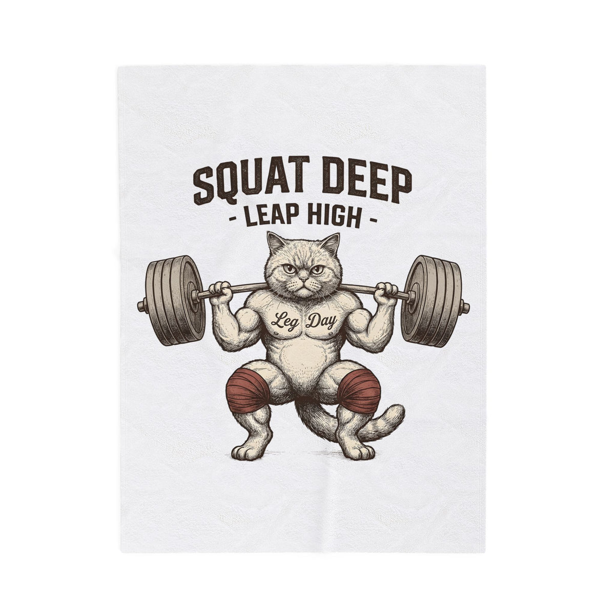Muscular Cat Blanket Cat Fitness Gift Women Vintage Blanket Kitty Blanket Cat Fan Retro Blanket Workout Graphic Hand Drawn Barbell Blanket