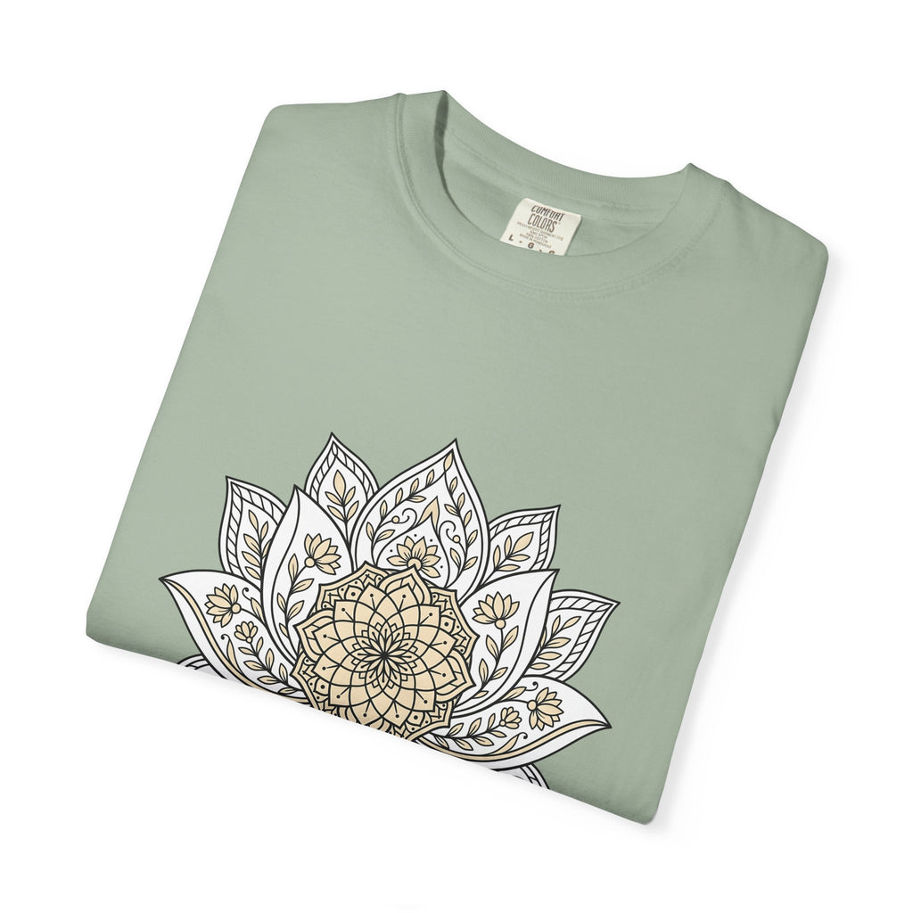 Mandala Bloom T-Shirt Boho Chic Mindfulness Gift Women Folk T-Shirt Flower T-Shirt Bohemian Enthusiast Tribal T-Shirt Meditation Graphic Clean