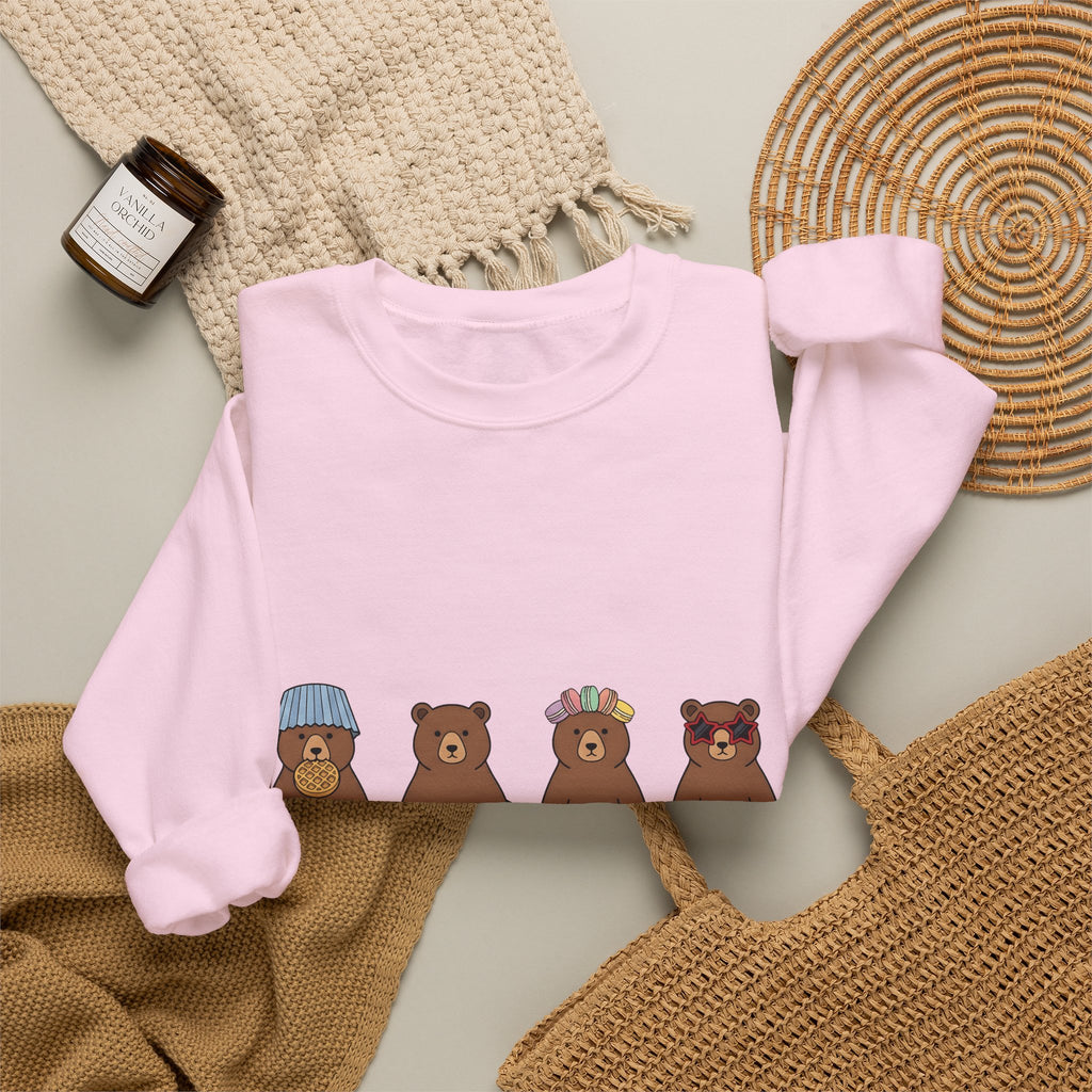 Bear Pastry Desserts Fauna Gift Whimsical Cake Sweets Fan Pastry Wildlife Fun Confection Sweatshirt