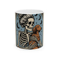 Skeleton Dog Mug Halloween Pet Gift Women Dark Mug Dog Mug Horror Fan Gothic Mug Animal Graphic Retro Moon Mug