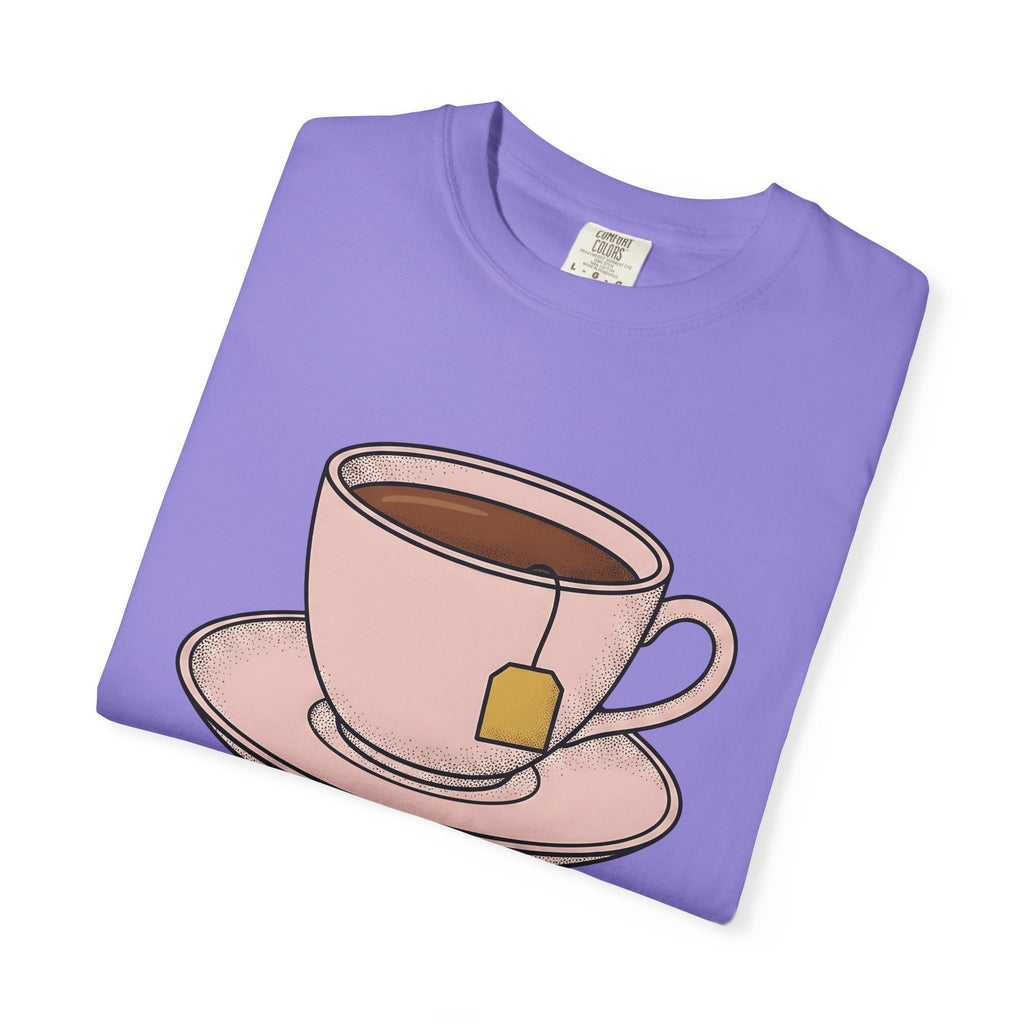 Tea Cup T-Shirt Drinks Foodie Gift Women Hand Drawn T-Shirt Teacup T-Shirt Beverage Fan Illustrated T-Shirt Food Graphic Minimalist Tea T-Shirt T-Shirt