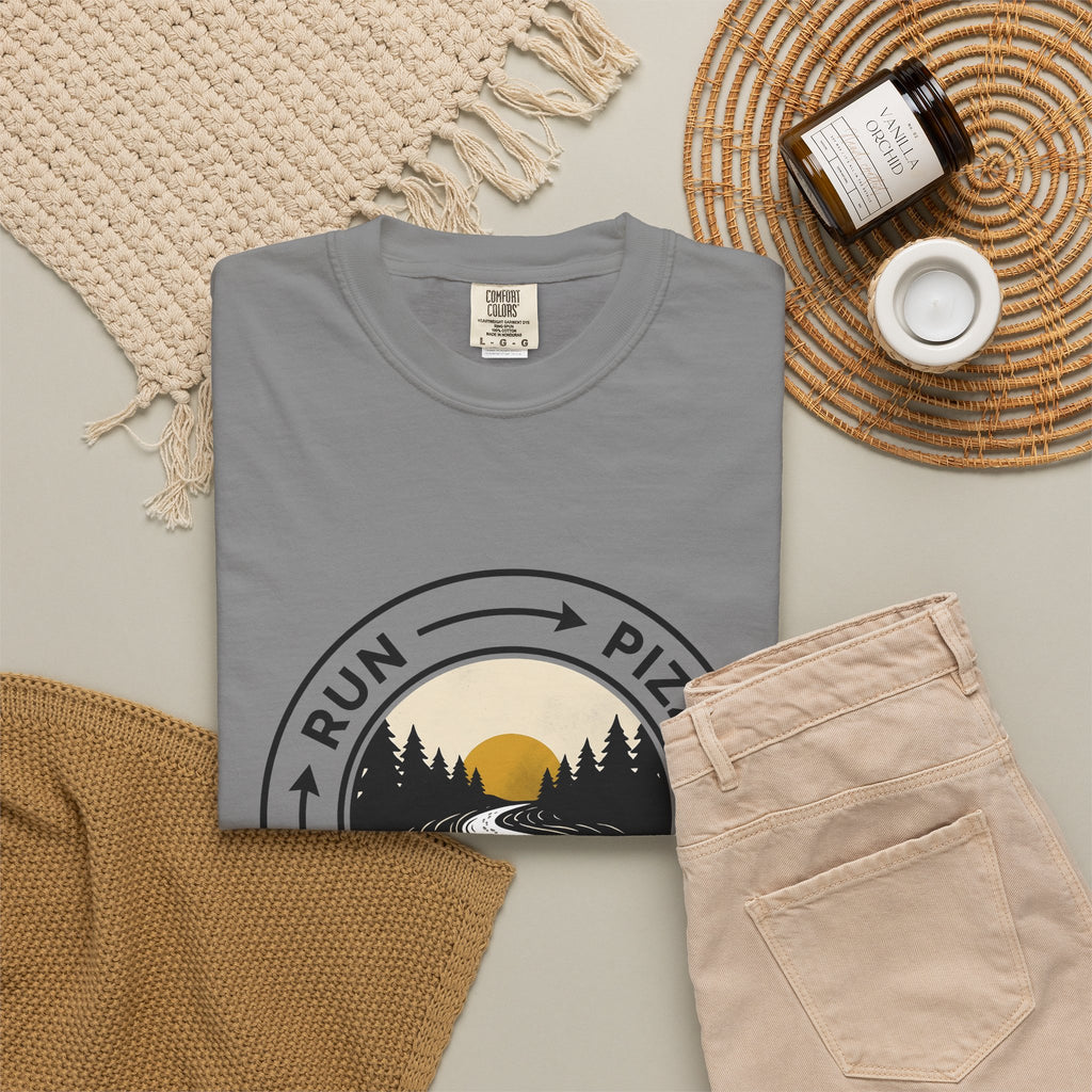 Hiking Trail Sports Jogging Gift Sketch Trail Athlete Enthusiast Drawing Runner Cartoon T-Shirt