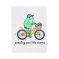 Frog Cycle Blanket Funny Critters Gift Women Graphic Blanket Toad Blanket Humor Fan Cartoon Blanket Creature Graphic Old School Music Player Blanket