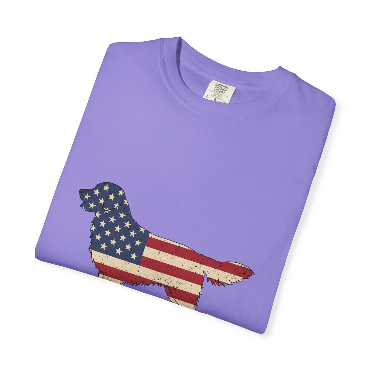 Golden Retriever America Canine Gift Sketch Retriever Patriot Fan Dog Drawing Cartoon American T-Shirt