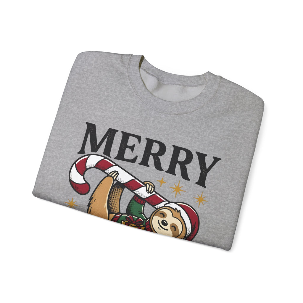 Sloth Festive Cane Sweatshirt Christmas Critter Gift Women Doodle Sweatshirt Sloth Sweatshirt Xmas Fan Hand Drawn Sweatshirt Creature Graphic Nostalgic Box