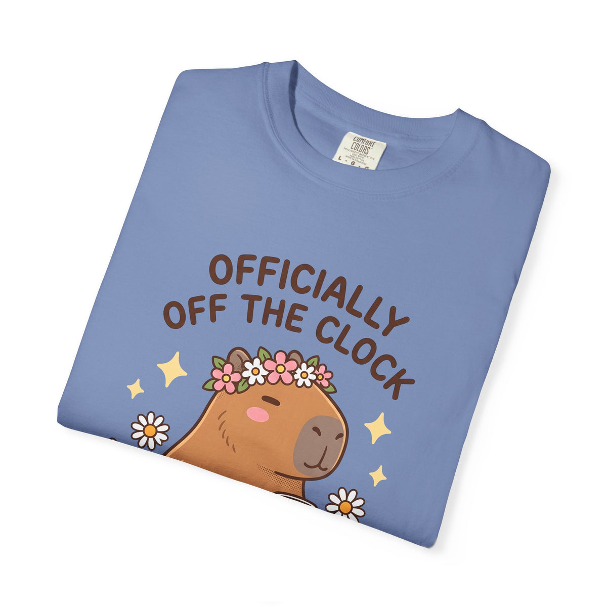Capybara Coffee T-Shirt Nurses Animal Gift Women Cute T-Shirt Coffee T-Shirt Nurse Enthusiast Adorable T-Shirt Wildlife Graphic Cartoon Daisies