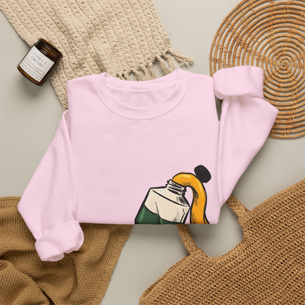 Paint Tube Sweatshirt Art Canvas Gift Women Cartoon Sweatshirt Paint Tube Sweatshirt Artist Fan Artistic Sweatshirt Canvas Graphic Line Art Paint Splash Sweatshirt