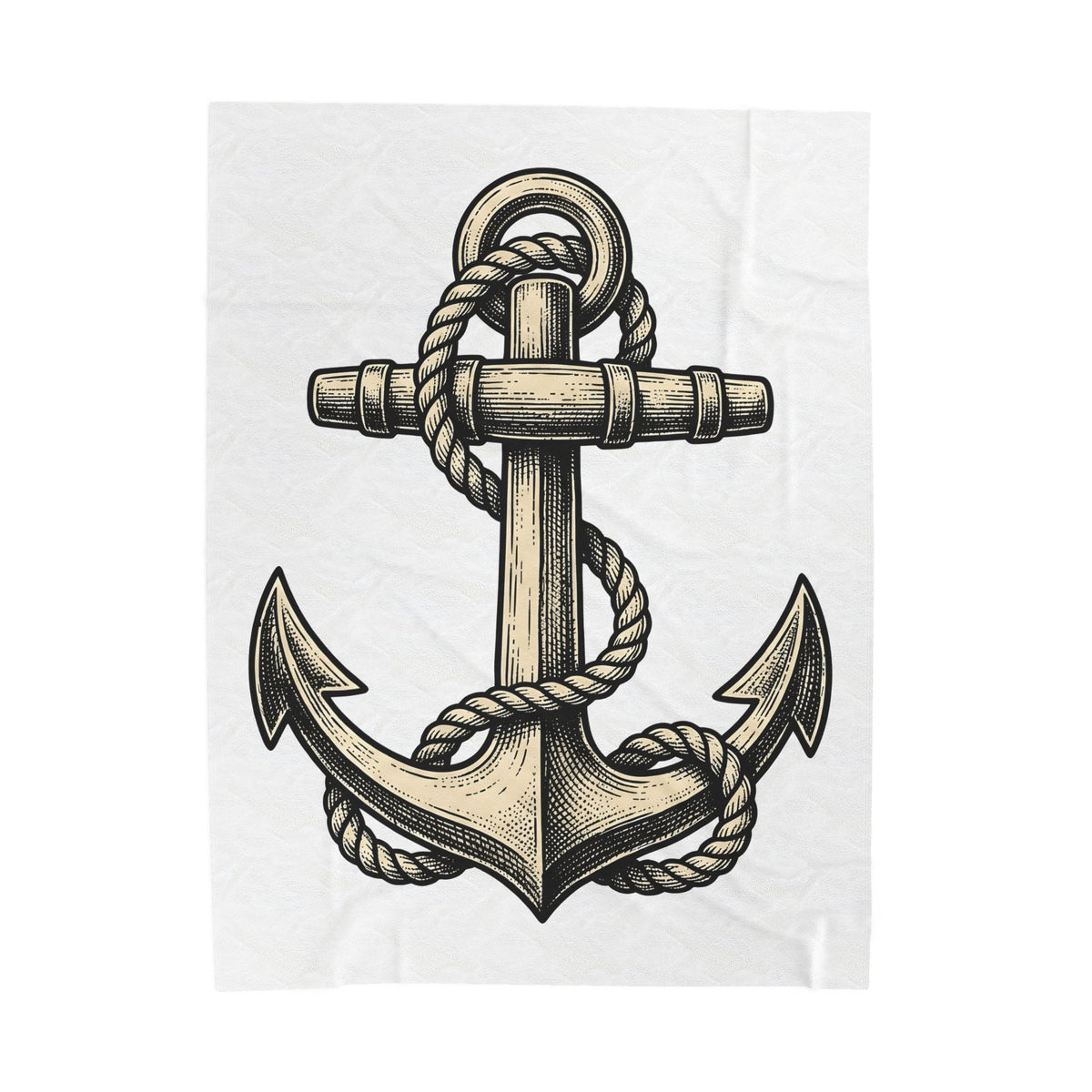 Anchor Line Nautical Beach Gift Old School Rope Sailor Fan Mooring Outline Seaside Blanket