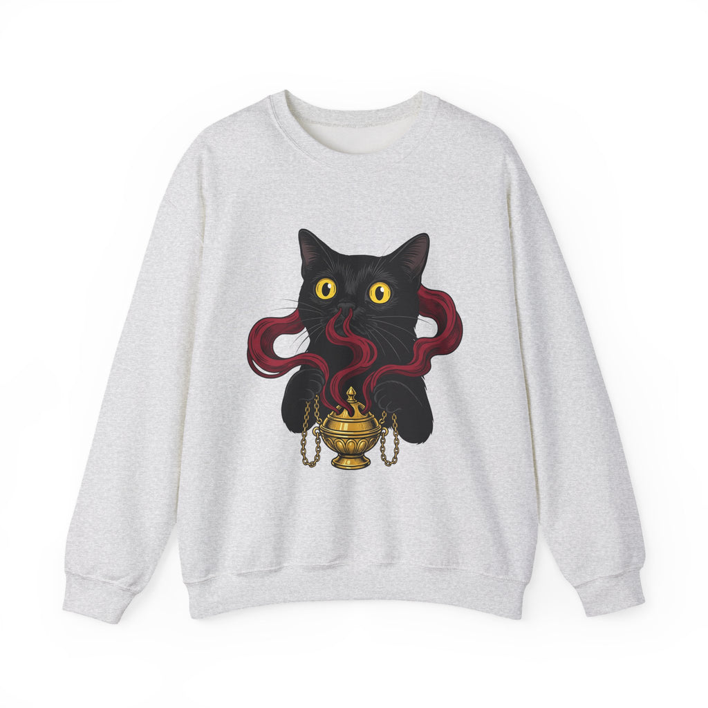 Black Cat Cat Magic Gift Haunted Kitten Cat Fan Spooky Occult Old Fashioned Smudge Sweatshirt