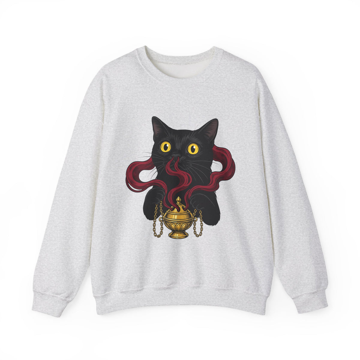 Black Cat Cat Magic Gift Haunted Kitten Cat Fan Spooky Occult Old Fashioned Smudge Sweatshirt