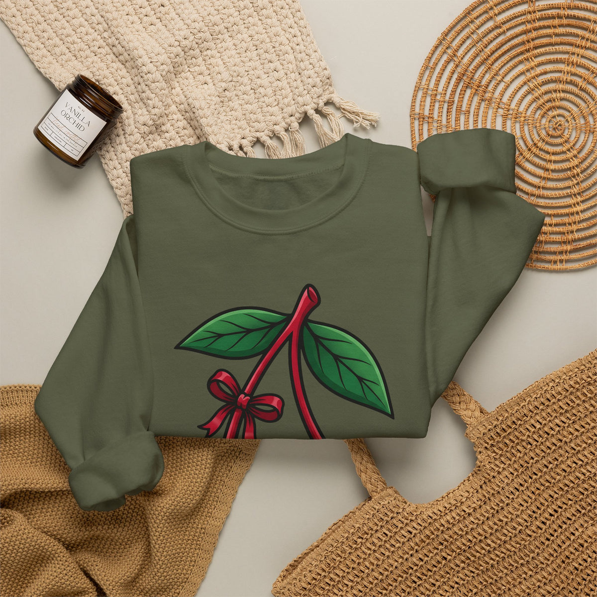 American Cherries 4Th Of July Beach Gift Comic Cherry Independence Day Fan Cartoon Coastal Sweatshirt