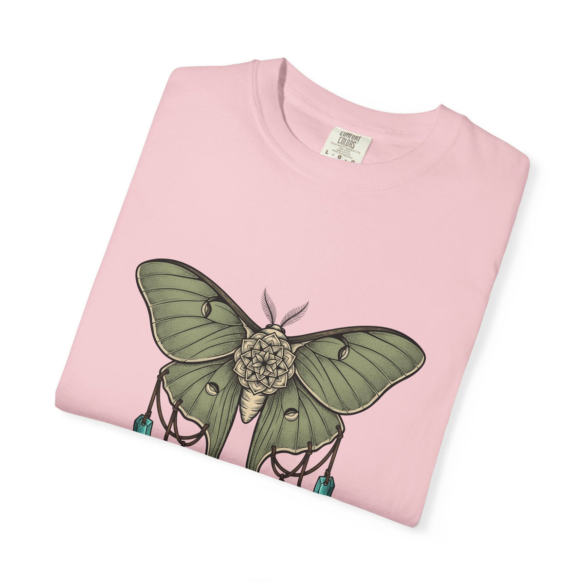 Luna Moth T-Shirt Boho Chic Nature Gift Women Tattoo T-Shirt Actias Luna T-Shirt Hippie Fan Tribal T-Shirt Environmental Graphic Vintage Crystals
