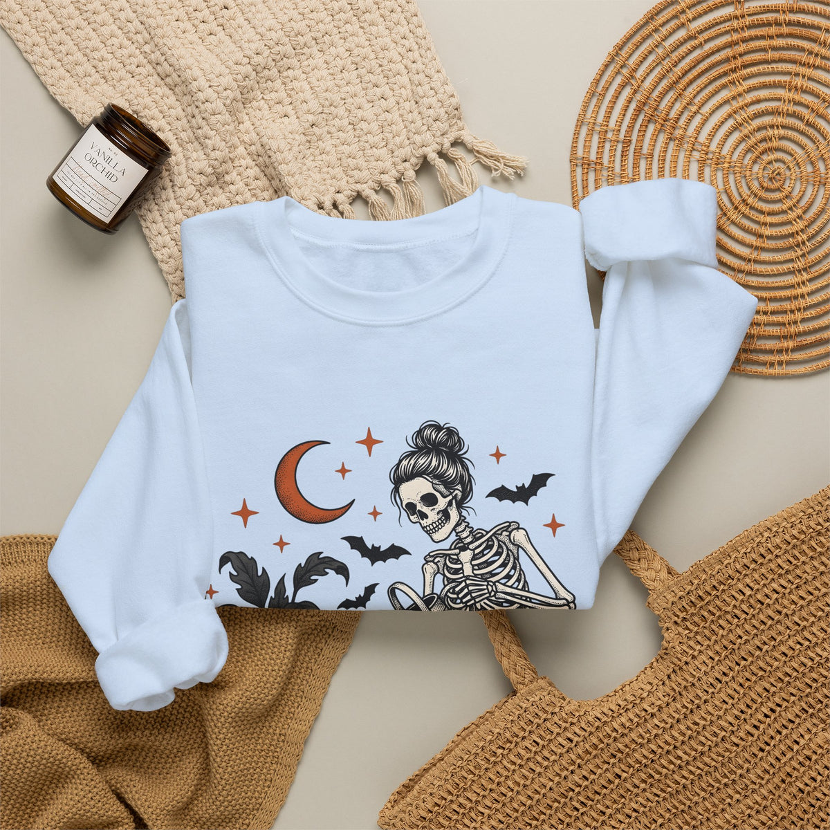 Skeleton Gardener Sweatshirt Mom Halloween Gift Women Tattoo Sweatshirt Bones Sweatshirt Mother Enthusiast Ink Sweatshirt Spooky Graphic Vintage Houseplants