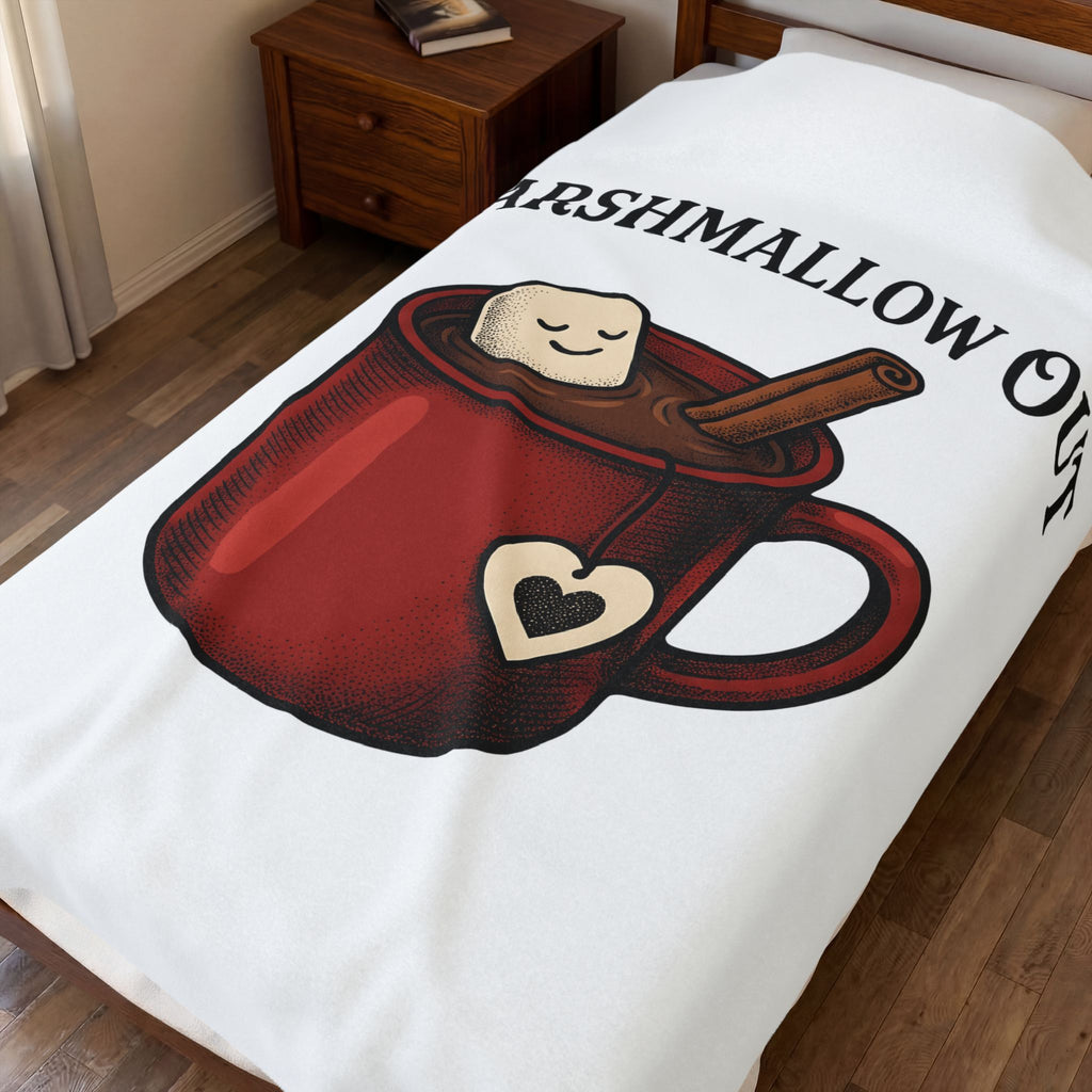 Warm Chocolate Blanket Blanket Desserts Relaxation Gift Women Classic Blanket Hot Chocolate Blanket Pastry Fan Vintage Blanket Calm Graphic Line Art