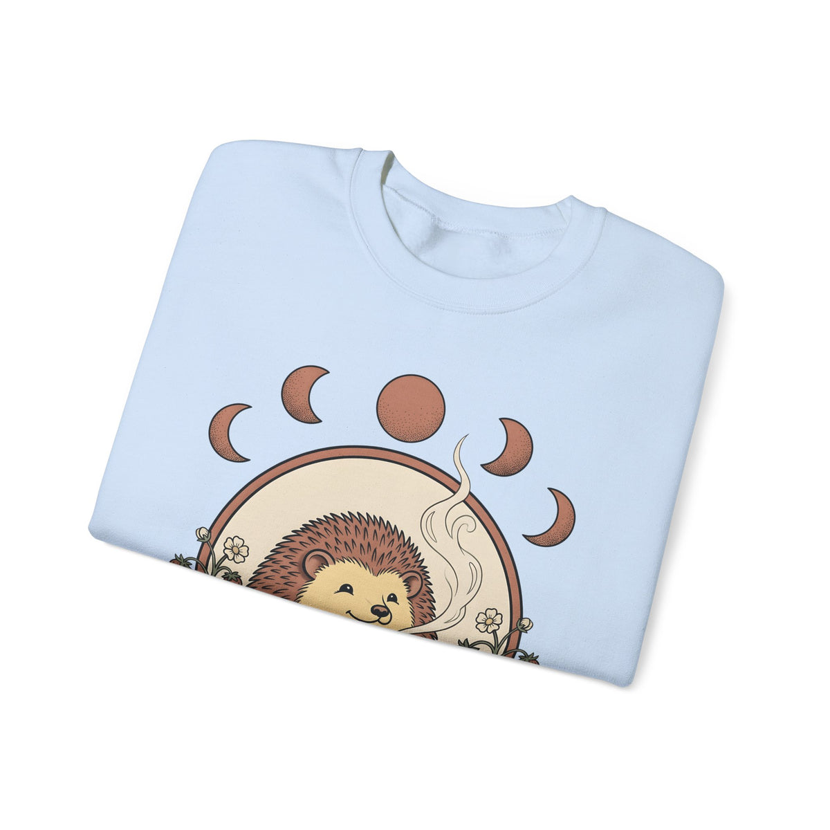 Porcupine Coffee Sweatshirt Cute Wildlife Gift Women Chibi Sweatshirt Coffee Sweatshirt Kawaii Fan Cartoon Sweatshirt Animal Graphic Hand Drawn Strawberry