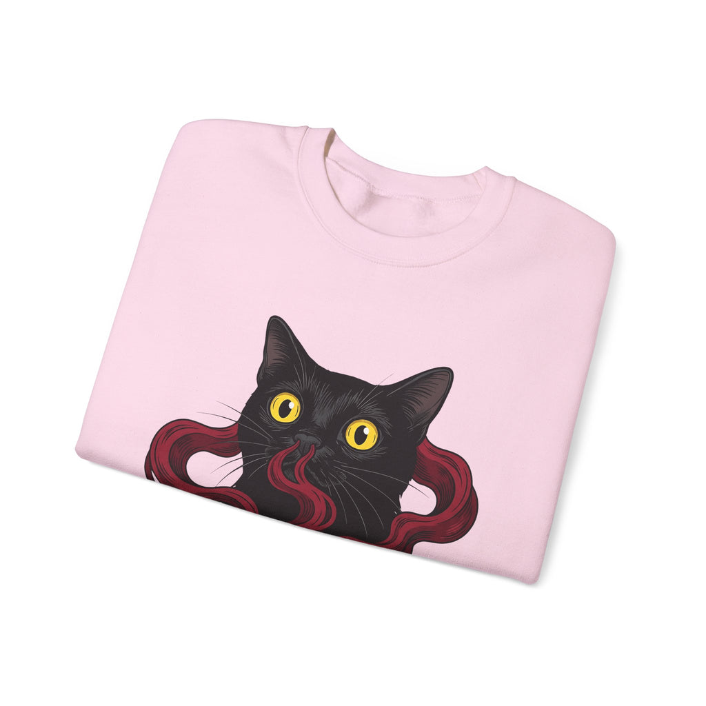 Black Cat Cat Magic Gift Haunted Kitten Cat Fan Spooky Occult Old Fashioned Smudge Sweatshirt