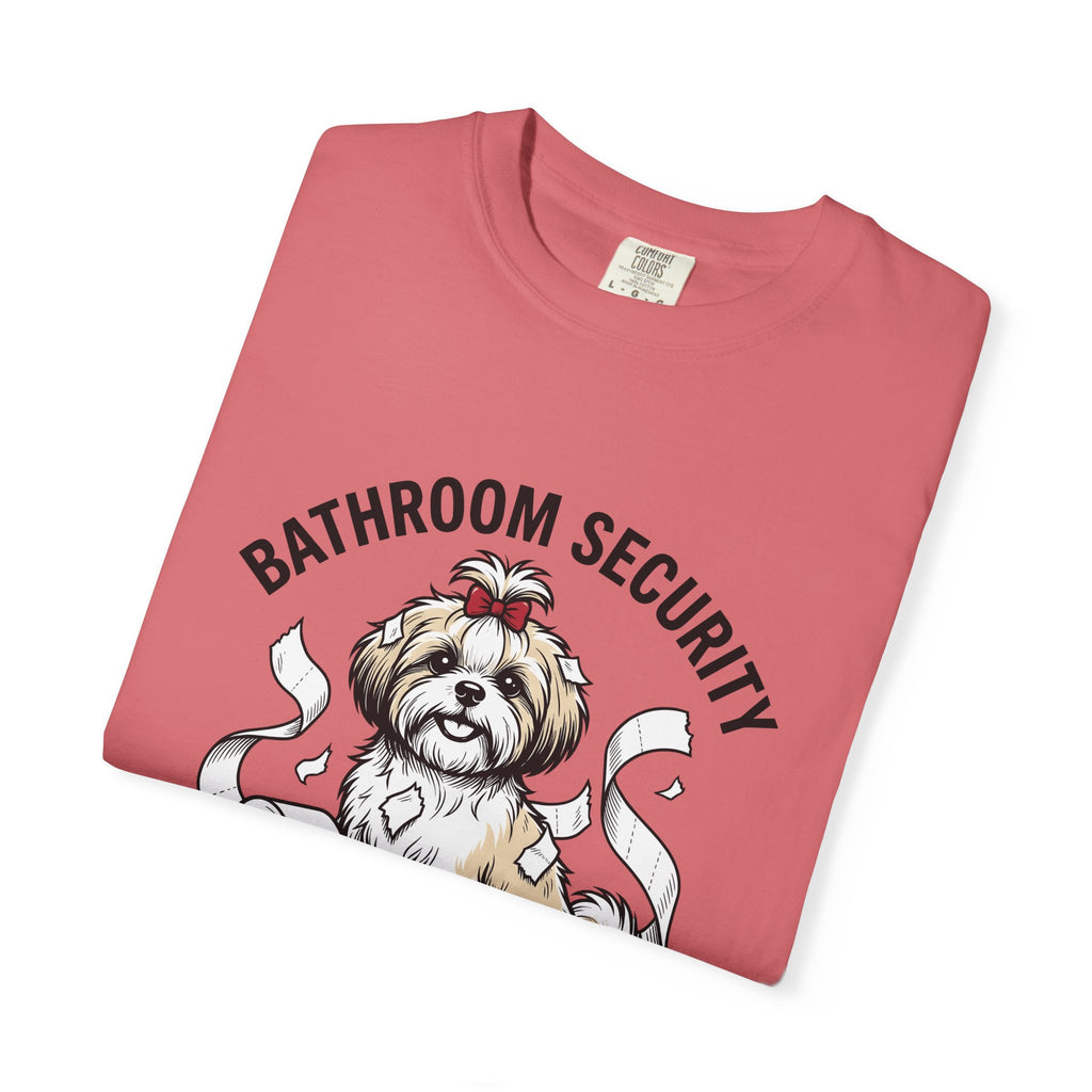 Shih Tzu Puppy T-Shirt Dog Joke Gift Women Comic T-Shirt Puppy T-Shirt Dog Fan Cartoon T-Shirt Humor Graphic Sketch Bathroom Paper T-Shirt