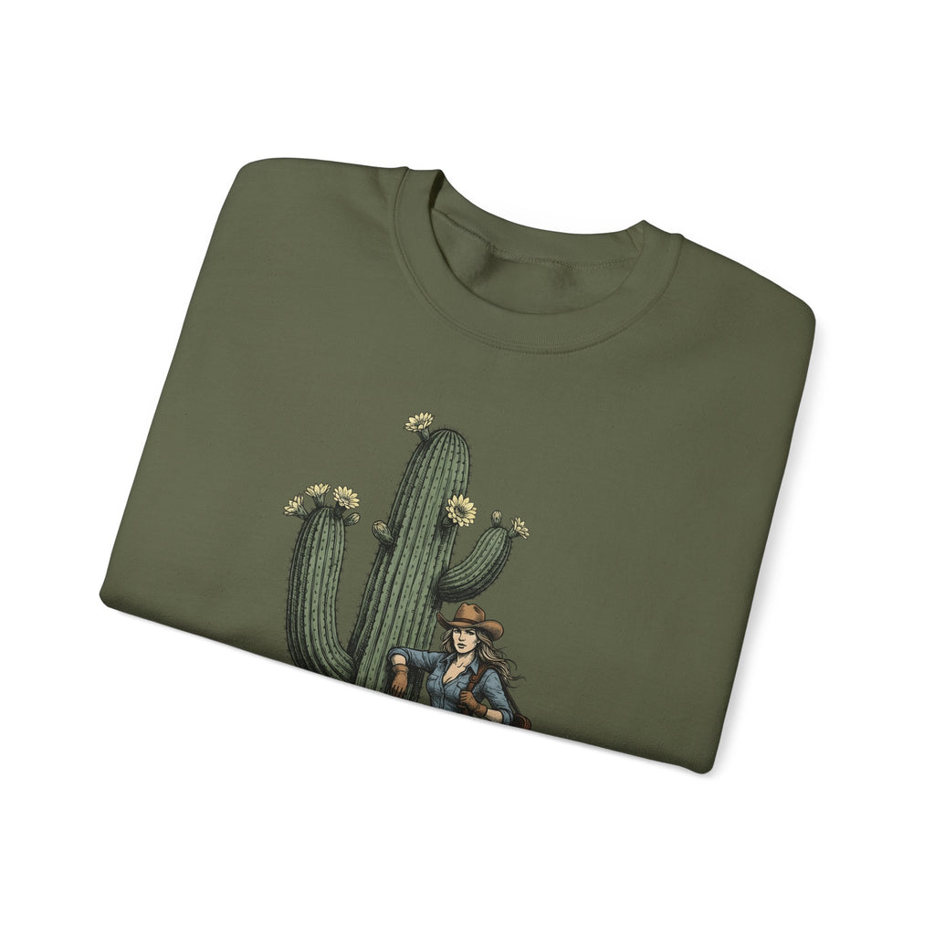 Cowgirl Cactus Cowgirl Ranch Gift Western Prickly Pear Cowboy Fan Rodeo Farm Vintage Saddle Sweatshirt