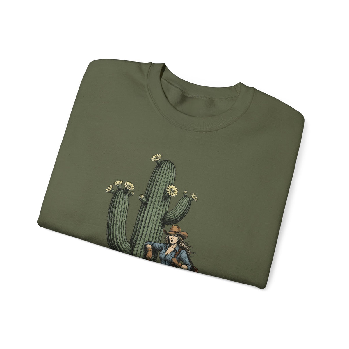 Cowgirl Cactus Cowgirl Ranch Gift Western Prickly Pear Cowboy Fan Rodeo Farm Vintage Saddle Sweatshirt