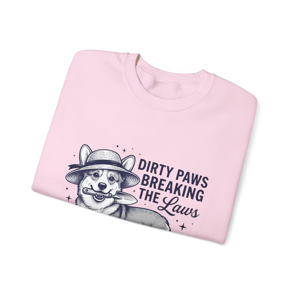 Corgi Canine Sweatshirt Dog Horticulture Gift Women Old School Sweatshirt Dog Sweatshirt Dog Fan Puppy Sweatshirt Gardening Graphic Outline Hand Shovel Sweatshirt