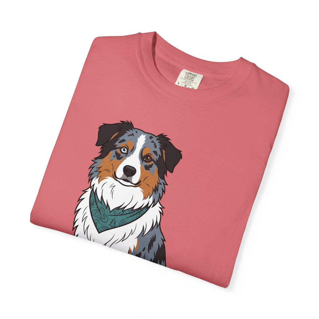 Australian Shepherd T-Shirt Dog Pet Gift Women Cartoon T-Shirt Blue Heeler T-Shirt Dog Fan Aussie Graphic Dog Design Vintage Bandana T-Shirt