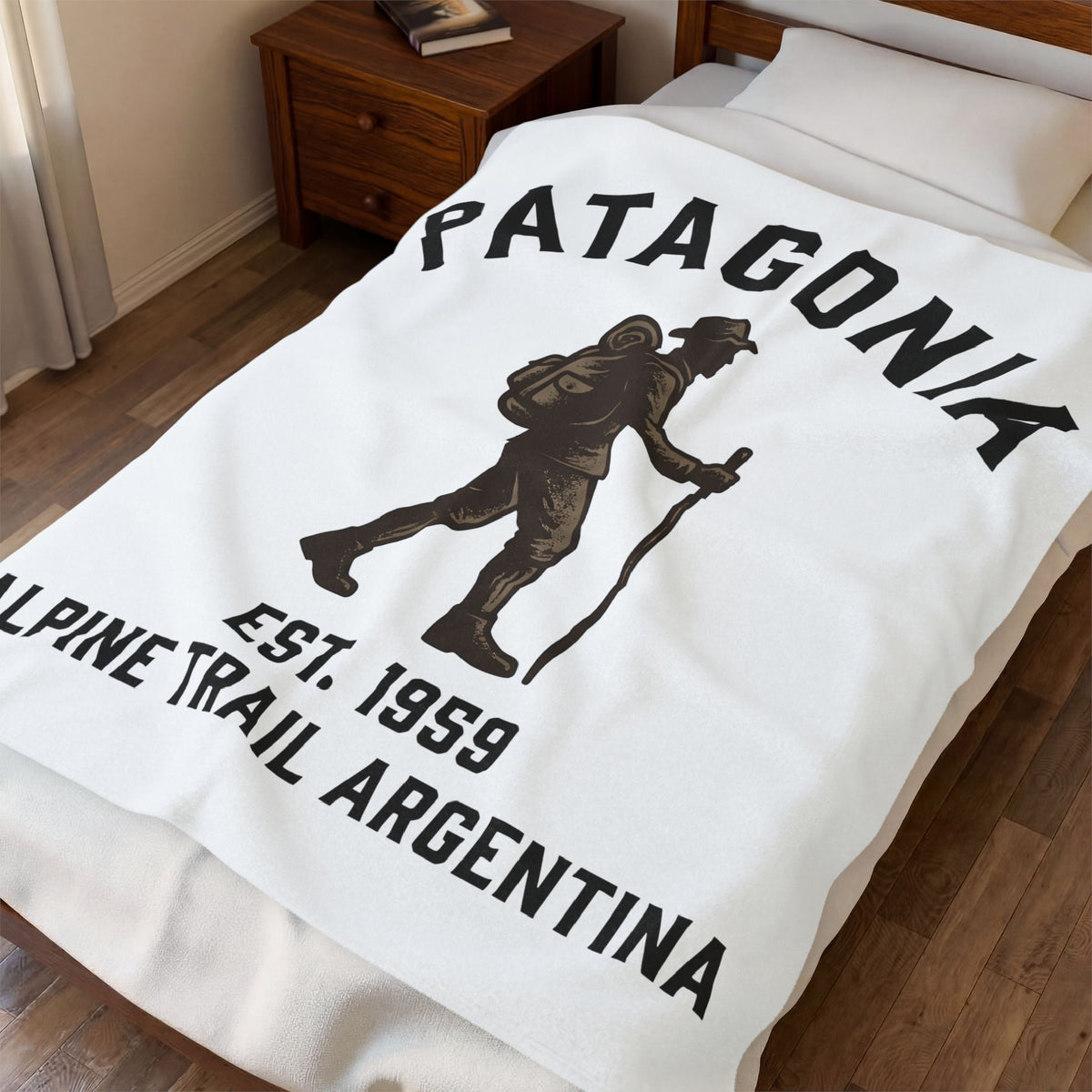 Hiking Figure Blanket Hiking Travel Gift Women Old School Blanket Trekker Blanket Hiker Enthusiast Retro Blanket Explorer Graphic Classic Rucksack