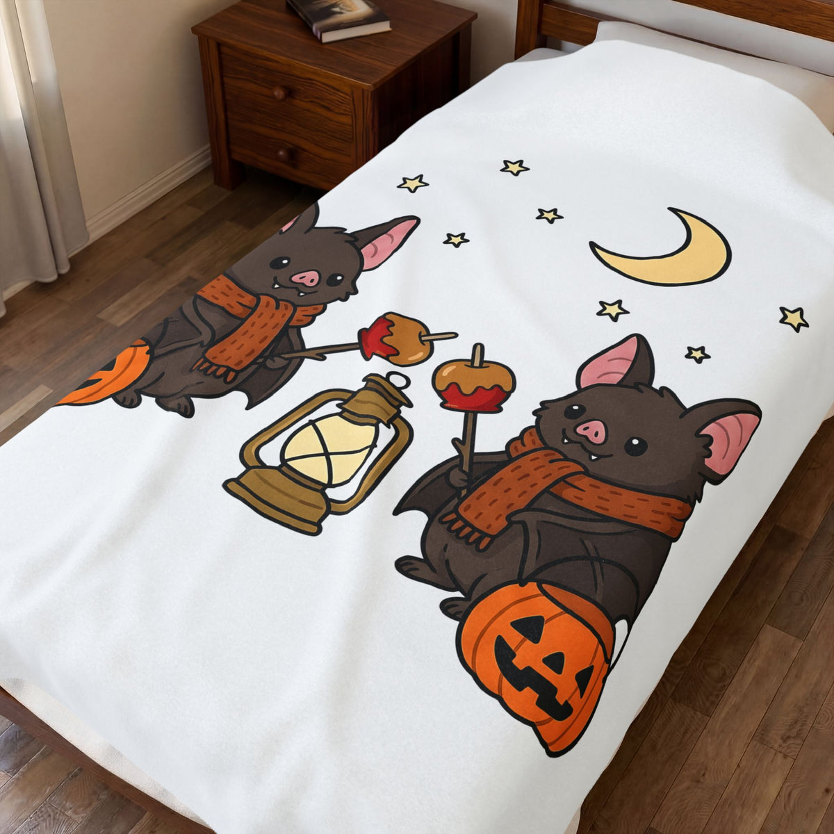 Bat Drawing Blanket Halloween Creatures Gift Women Charming Blanket Bat Blanket Spooky Fan Cartoon Blanket Monster Graphic Animated Gourd Blanket