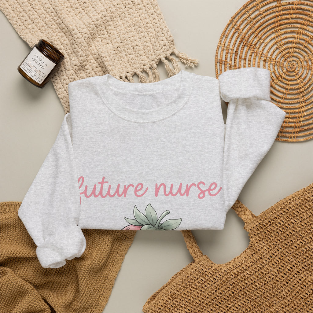 Strawberry Nurse Graduation Gift Pastel Fruit Healthcare Enthusiast Soft Graduate Sweatshirt