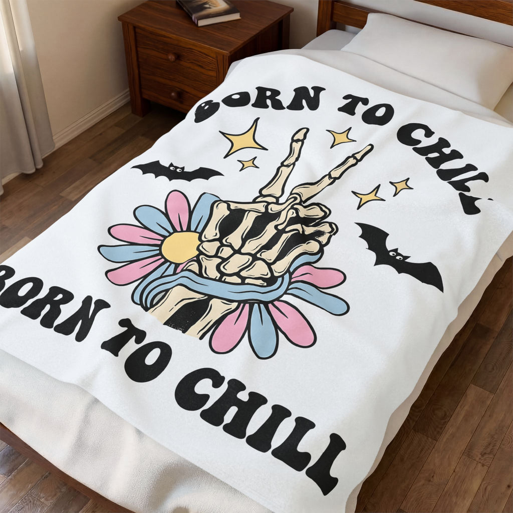 Skeleton Hand Blanket Halloween Gothic Gift Women Retro Blanket Bone Hand Blanket Horror Fan Dark Art Blanket Gothic Graphic Boho Bats Blanket