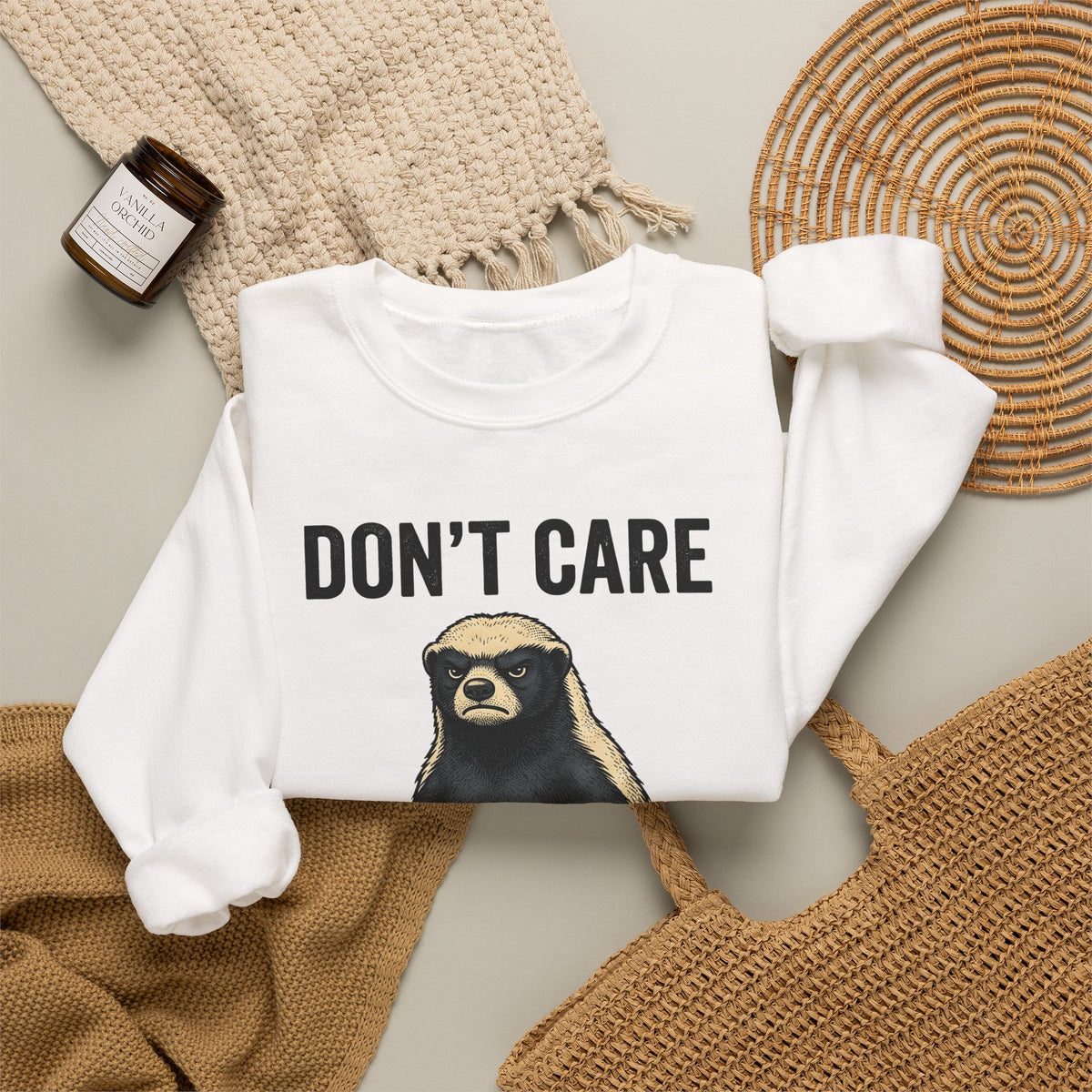 Honey Badger Boots Sweatshirt Cowgirl Wildlife Gift Women Retro Sweatshirt Combat Boots T