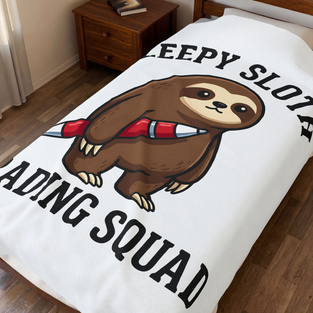 Sloth Drawing Blanket Teacher Fauna Gift Women Hand Drawn Blanket Sloth Blanket Educator Enthusiast Illustrated Design Wildlife Graphic Minimal