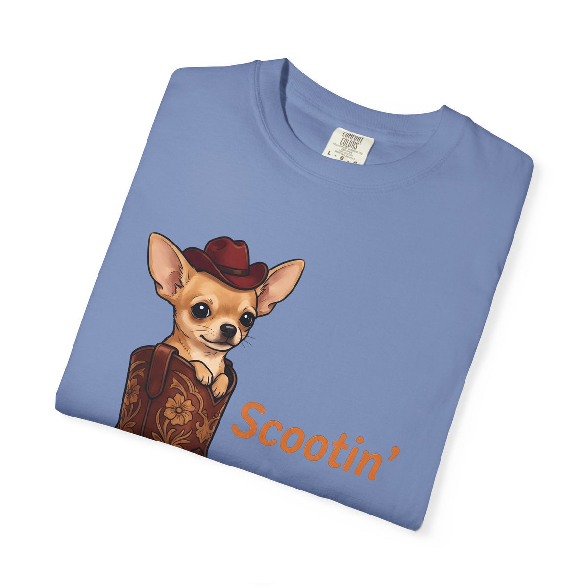 Chihuahua Cowboy T-Shirt Dog Country Gift Women Hand Drawn T-Shirt Puppy T-Shirt Dog Fan Illustrated T-Shirt Country Graphic Rustic Cowboy Boot