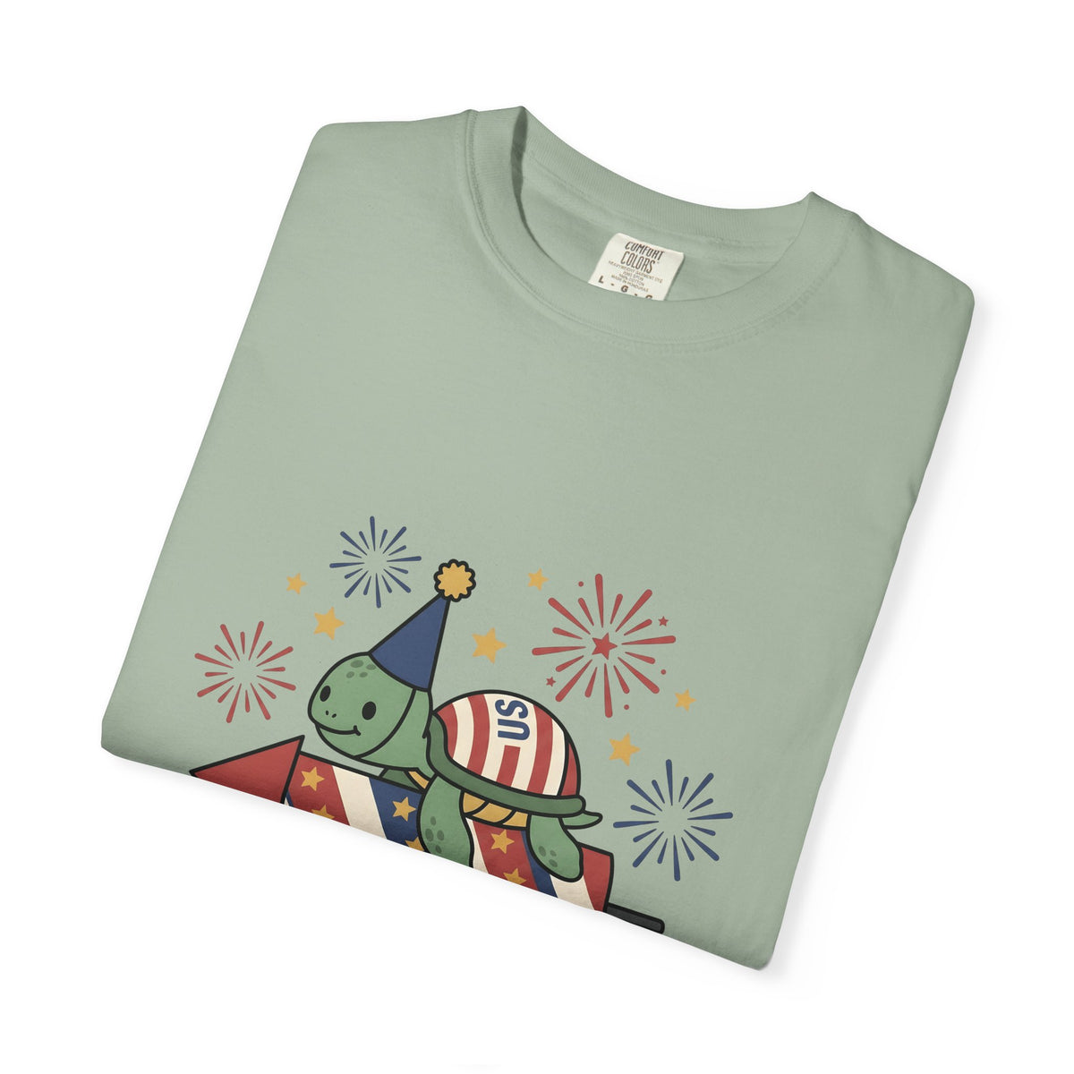 Turtle Celebration Hat T-Shirt 4th Of July Usa Gift Women Sweet T-Shirt Turtle Hat T-Shirt Independence Day Fan Patriotic T-Shirt American Graphic
